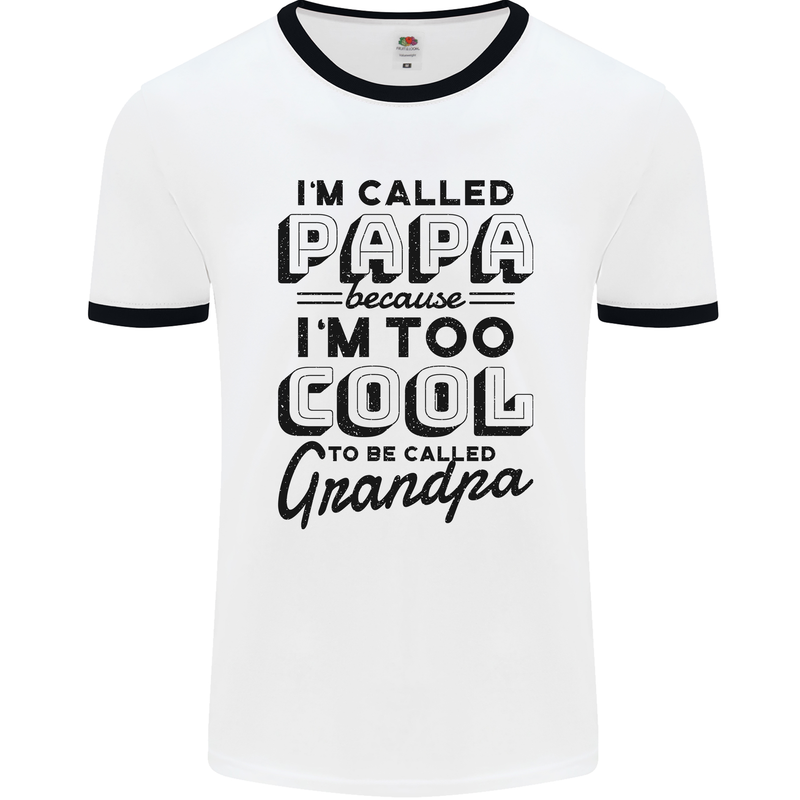 Grandparents Day Im Called Papa Mens Ringer T-Shirt White/Black