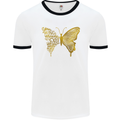 Butterfly Inspirational Quote Rhopalocera Mens White Ringer T-Shirt White/Black