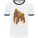 A Steampunk Gorilla Ape Mens White Ringer T-Shirt White/Black