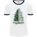 Into the Forest Outdoors Trekking Hiking Mens White Ringer T-Shirt White/Black