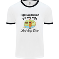 A Caravan for My Wife Caravanning Funny Mens White Ringer T-Shirt White/Black