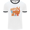 Easter Egg T-Rex as a Bunny Dinosaur Funny Mens White Ringer T-Shirt White/Black
