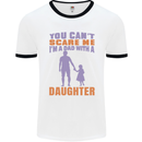 Dad With a Daughter Funny Fathers Day Mens Ringer T-Shirt White/Black