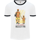 Father's Day Football Dad & Son Daddy Mens White Ringer T-Shirt White/Black