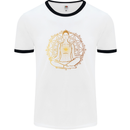 Spiritual Yoga Meditation Peace Mens White Ringer T-Shirt White/Black