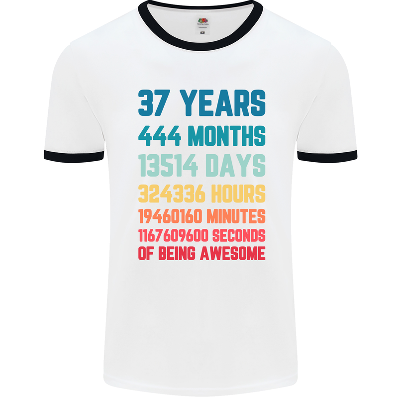 37th Birthday 37 Year Old Mens Ringer T-Shirt White/Black