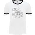 Microscope Biology Science Mens White Ringer T-Shirt White/Black