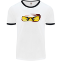Ninja Eyes Mens White Ringer T-Shirt White/Black