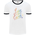 Love is Not a Crime LGBT Gay Awareness Mens White Ringer T-Shirt White/Black