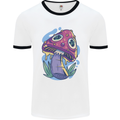 Trippy Magic Mushroom LSD Mens Ringer T-Shirt White/Black