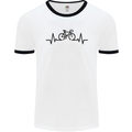 Bicycle Pulse Cycling Cyclist Road Bike Mens White Ringer T-Shirt White/Black