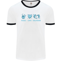 Peace Love Dolphins Mens Ringer T-Shirt White/Black