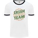 Irish Drinking Team Funny St. Patricks Day Mens White Ringer T-Shirt White/Black
