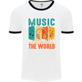 Music Can Change the World Mens Ringer T-Shirt White/Black