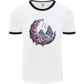 Trippy Magic Mushroom Moon LSD Psychedelic Mens Ringer T-Shirt White/Black