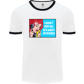 I Haven't Seen Him Skydiving Skydiver Funny Mens White Ringer T-Shirt White/Black