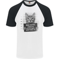 Bad Kitty New York City Police Dept. Mens S/S Baseball T-Shirt White/Black