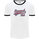 Legend Since 62nd Birthday 1961 Mens Ringer T-Shirt White/Black
