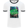 Life Is Better at 130 Bpm Dance Music DJ Mens White Ringer T-Shirt White/Black