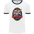 Supermarine Spitfire Flying Legend Mens White Ringer T-Shirt White/Black