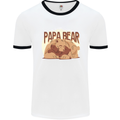 Papa Bear Funny Fathers Day Mens Ringer T-Shirt White/Black