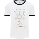 Coffee I Run On Caffeine and Chaos Funny Mens White Ringer T-Shirt White/Black