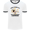 Swimming Champion Funny Fathers Day Dad Mens Ringer T-Shirt White/Black