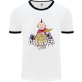 The Little Drummer Boy Funny Drumming Drum Mens White Ringer T-Shirt White/Black