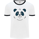 A Cute Panda Bear Face Mens Ringer T-Shirt White/Black