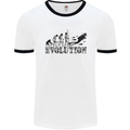 Evolution of a Scuba Diver Diving Funny Mens White Ringer T-Shirt White/Black