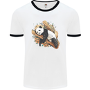 A Sleeping Panda Bear Ecology Animals Mens White Ringer T-Shirt White/Black
