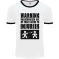 Warning Tools DIY Tradesman Carpenter Mens White Ringer T-Shirt White/Black