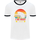 Cat I Do What I Want Funny Kitten Lover Mens White Ringer T-Shirt White/Black