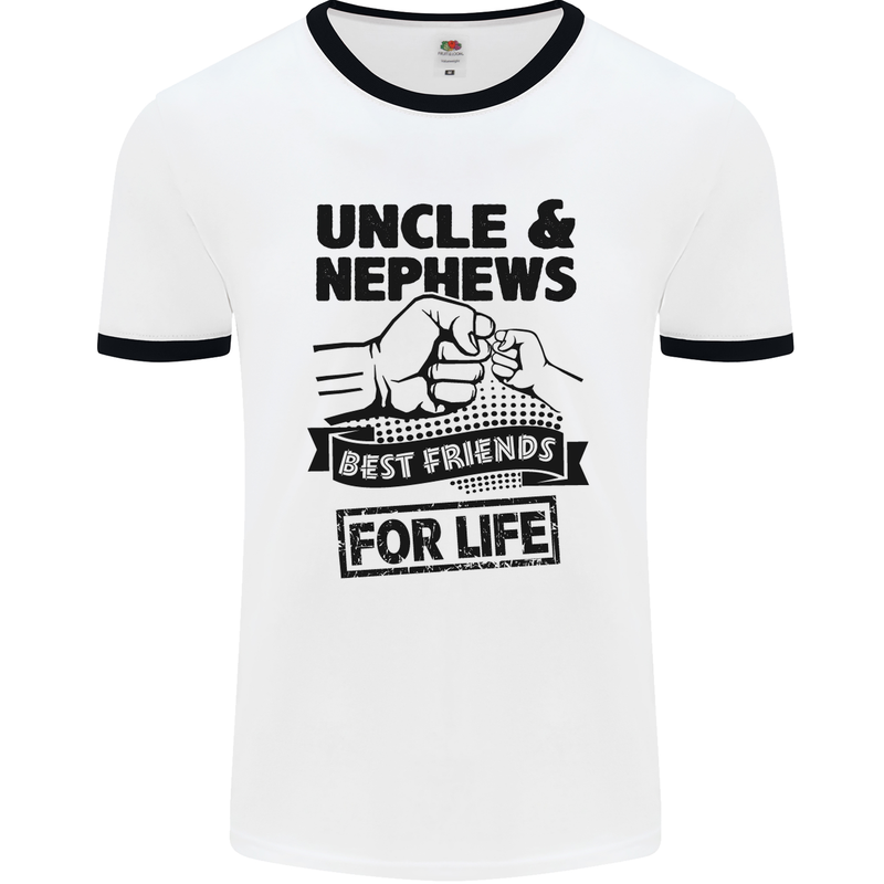 Uncle & Nephews Best Friends Day Funny Mens White Ringer T-Shirt White/Black