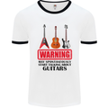 May Start Talking About Guitars Guitarist Mens White Ringer T-Shirt White/Black