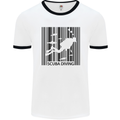 Scuba Barcode Diving Diver Dive Funny Mens White Ringer T-Shirt White/Black