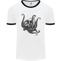 Cthulhu Skull Mens White Ringer T-Shirt White/Black