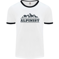 Mountains Alpinist Hiking Climbing Climber Mens White Ringer T-Shirt White/Black