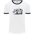 Rhino Ecology Rhinoceroses Mens White Ringer T-Shirt White/Black