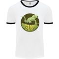 An Iguana Lizard Mens Ringer T-Shirt White/Black