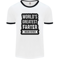 Fathers Day Farter Funny Flatulence Farting Mens White Ringer T-Shirt White/Black