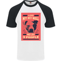 I Love My Pitbull & 3 People Funny Mens S/S Baseball T-Shirt White/Black