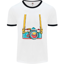 Photography Camera Around Neck Mens White Ringer T-Shirt White/Black