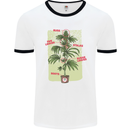 Weed Plant Cannabis Bud Drugs Marijuana Mens White Ringer T-Shirt White/Black