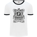 Get up Stand up Reggae Music Mens White Ringer T-Shirt White/Black