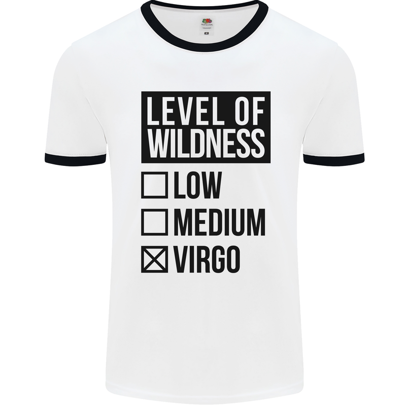 Levels of Wildness Virgo Mens White Ringer T-Shirt White/Black