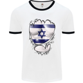 Gym The Israeli Flag Ripped Muscles Israel Mens White Ringer T-Shirt White/Black