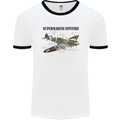 Supermarine Spitfire Infopic Mens White Ringer T-Shirt White/Black