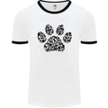 Dog Paw Print Word Art Mens White Ringer T-Shirt White/Black