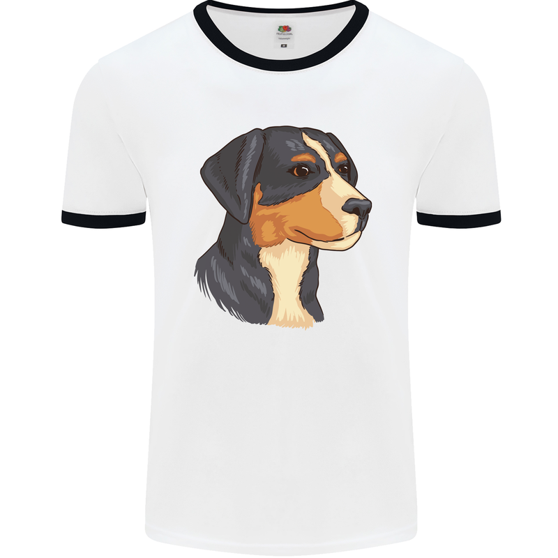 Appenzeller Sennenhund Dog Mens Ringer T-Shirt White/Black